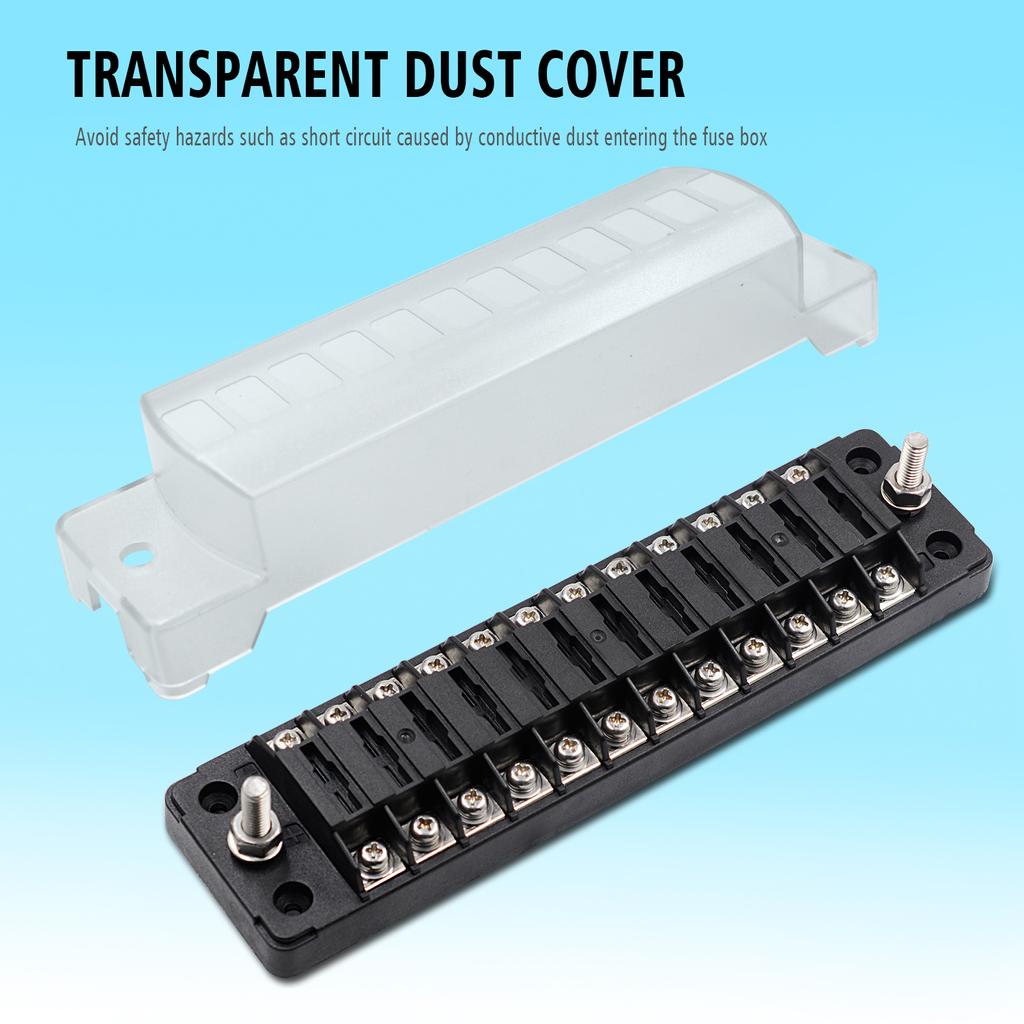 Car Power Distribution Blade Fuse Holder Box Block Panel Board 12 WAY Bar