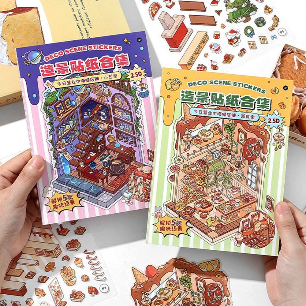 

Visual Stacking 3D Landscape Sticker PET DIY Toy Game Stickers Children Gift B
