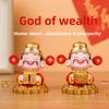 Feng Shui Wealth God Resin Figurine With Spring Balance For Home Office Decor