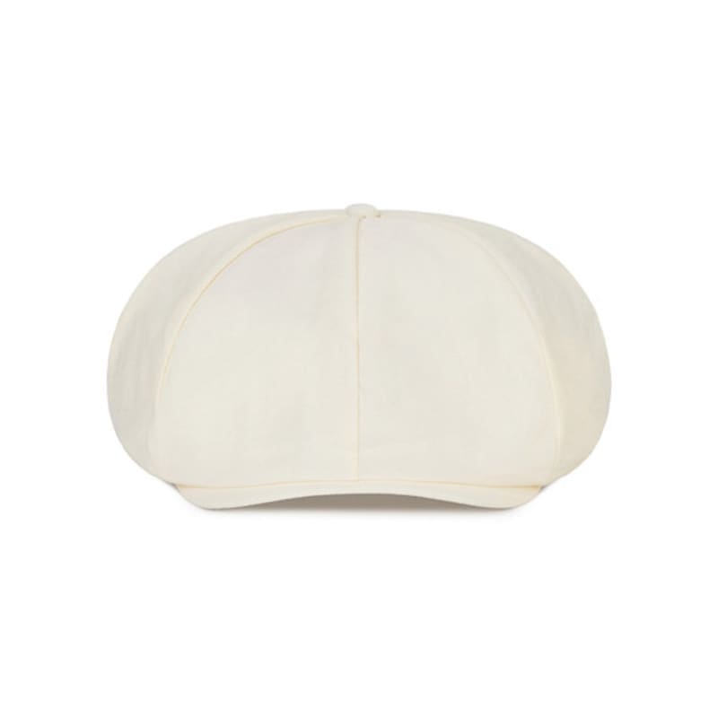 VARZAR VA Curved Logo Easy Fit Newsboy Cap Cream