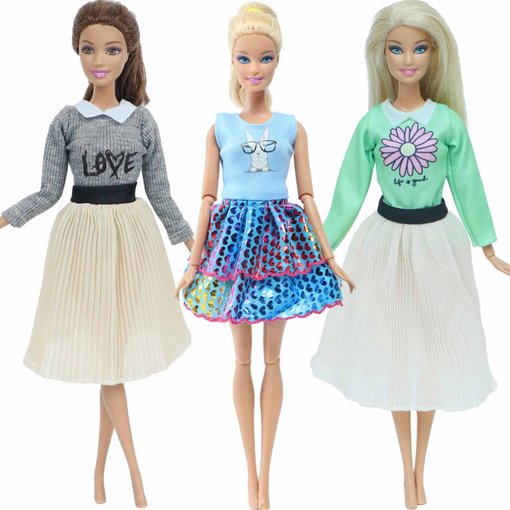 Fashion Mixed Style Outfits Colorful Wedding Party Dress T-shirt Trousers DIY Accessories Clothes for 11.5'' Doll Kids Toy