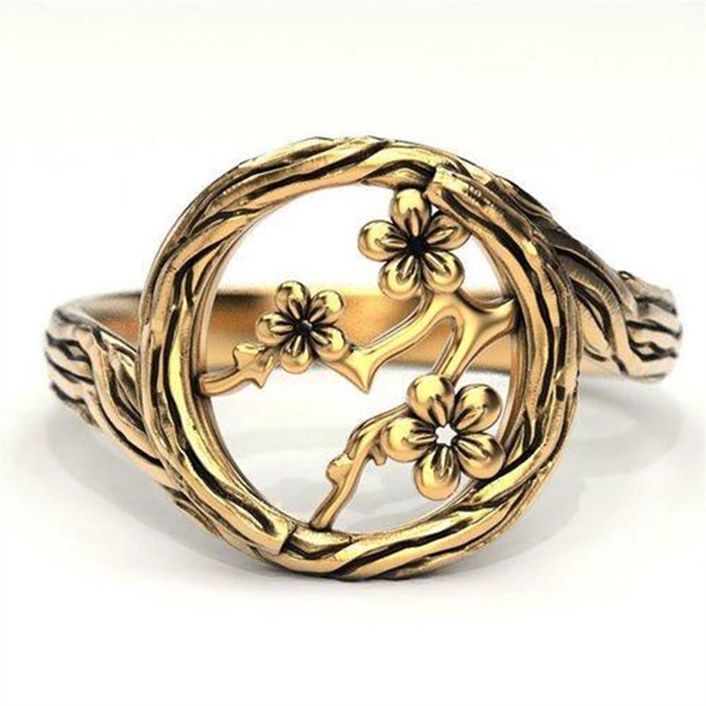 Simple Tree Vine Flower Women's Ring