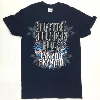 Tricou Lynyrd Skynyrd SUPPORT SOUTHERN ROCK NOU S-2XL Licențiat amp Oficial
