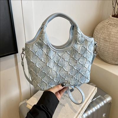 Denim Handbag Casual Versatile Bucket Bag New Large Capacity Shoulder Bag Fashion Messenger Bag