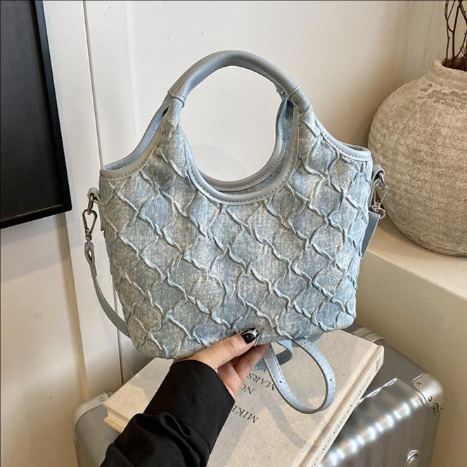 Denim Handbag Casual Versatile Bucket Bag New Large Capacity Shoulder Bag Fashion Messenger Bag