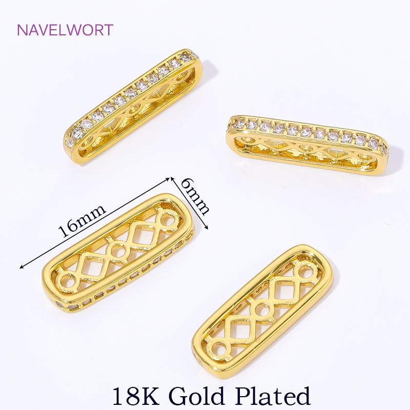 

18K Gold Plated Spacer Beads For Bracelet Making,Brass Separator Bar,Separators For Beads,DIY Beading Jewelry Accessories 1 Piece