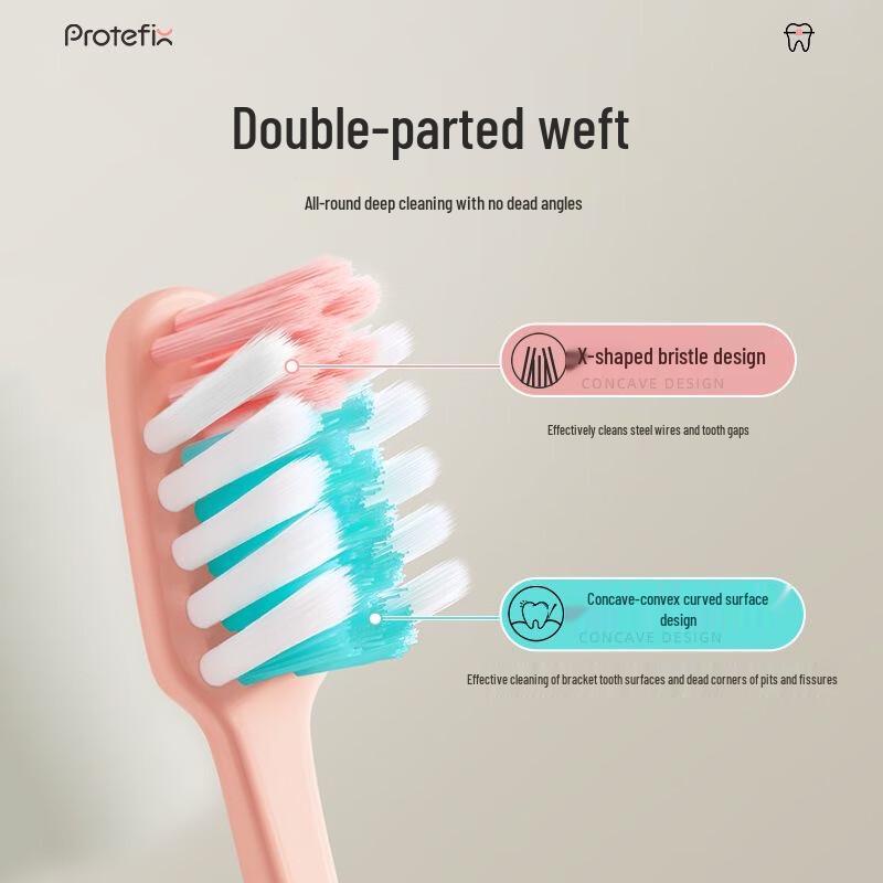 PROTEFIX X-Type Orthodontic Toothbrush for Braces (2-Pack)