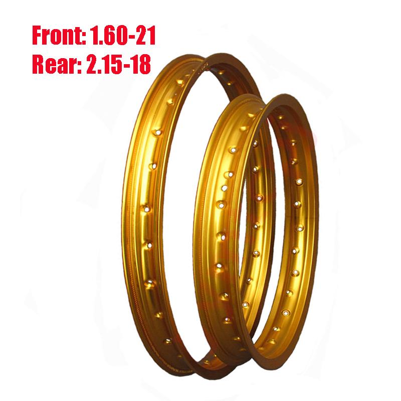Modified Motorcycle Wheel Rim 1.60-21 2.15-18 for Honda Jialing Shinery Loncin KTM Dirtbike 36 Holes Gold/Silver Aluminum Wheel