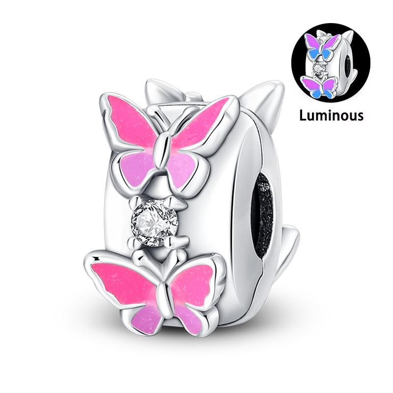 Charm Bead Components Compatible With Pan Copper Metal Firefly Ocean Star Butterfly Glowing Changing Color Trendy Authentic Original Bracelets Do It