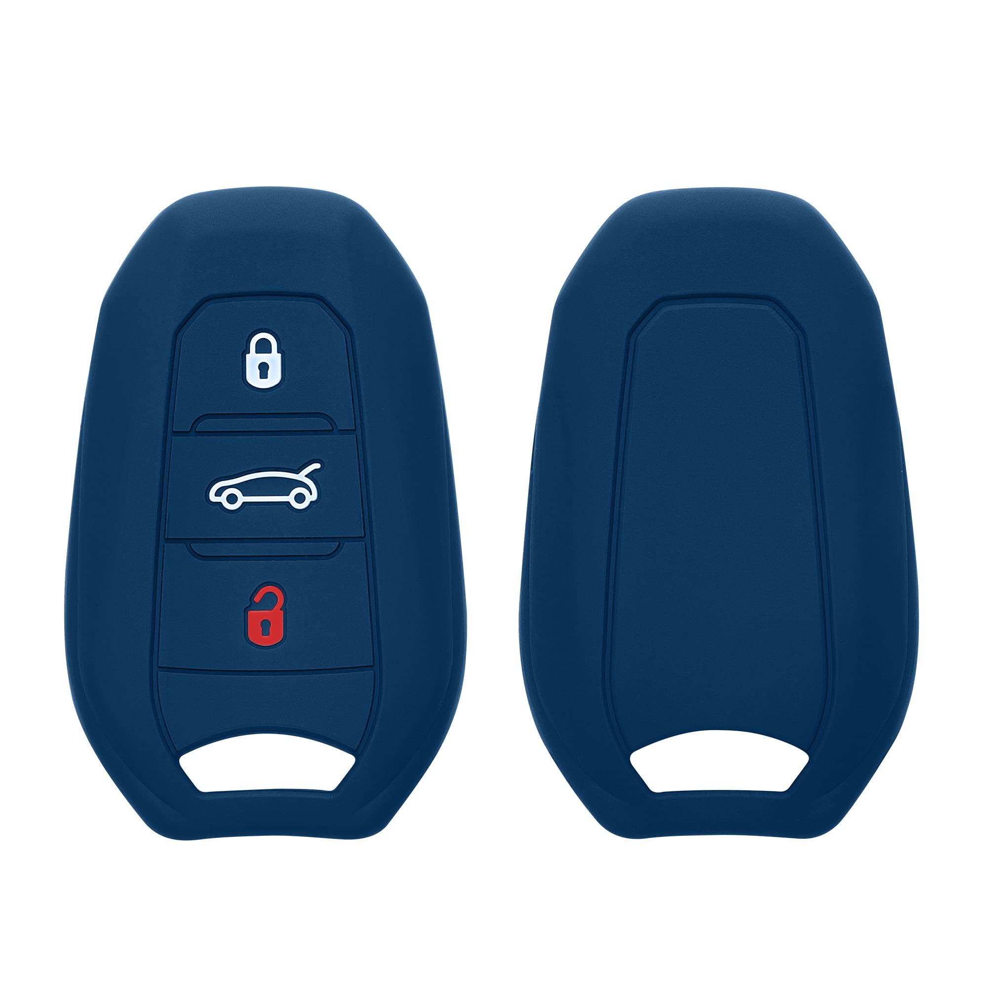 kwmobile Peugeot Citroen 3-Button Car Key Smartkey (Keyless Go Compatible M тёмно-синий