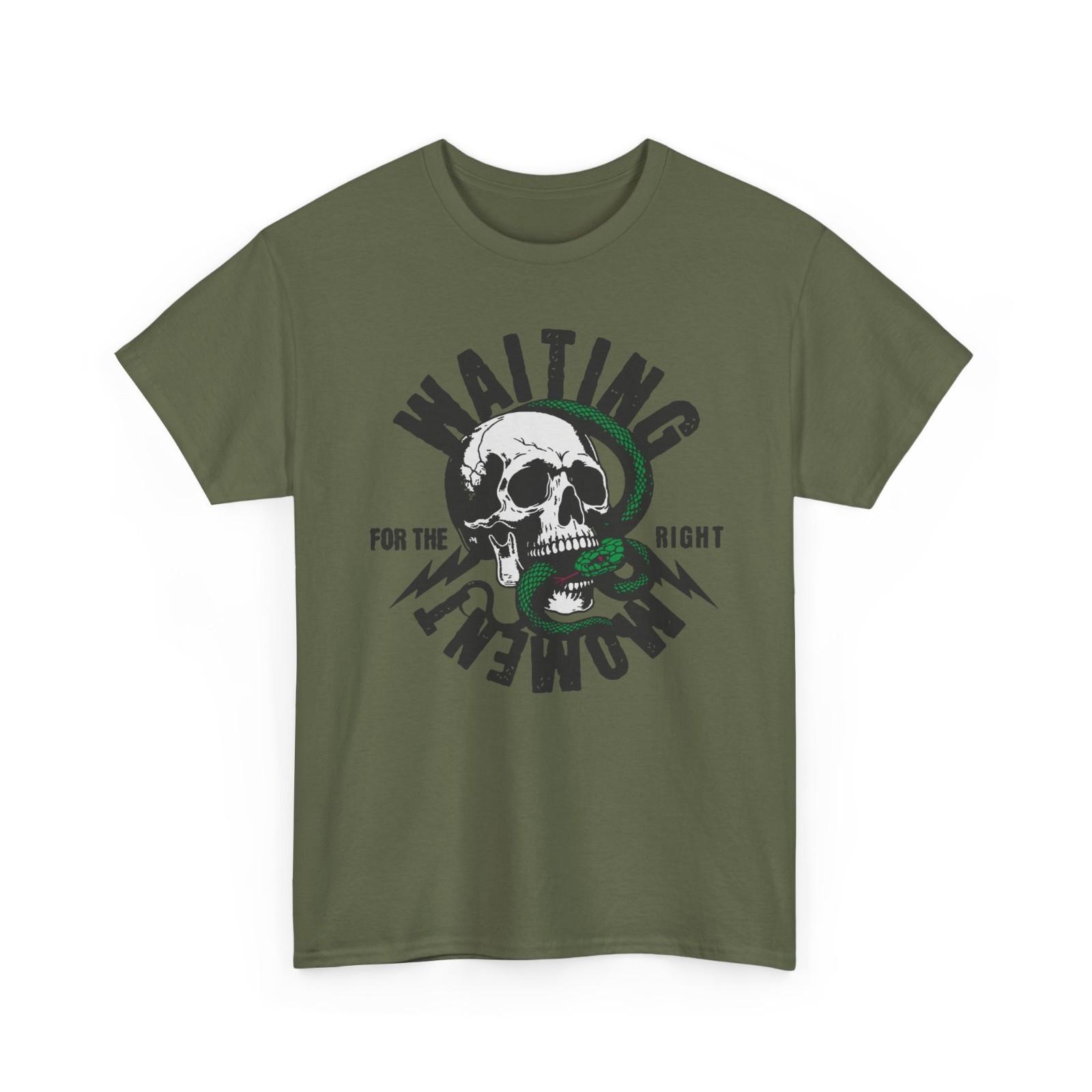 Skull Snake T Shirt Waiting Right Moment Graphic Tee Unisex Cotton Shirt S разноцветный