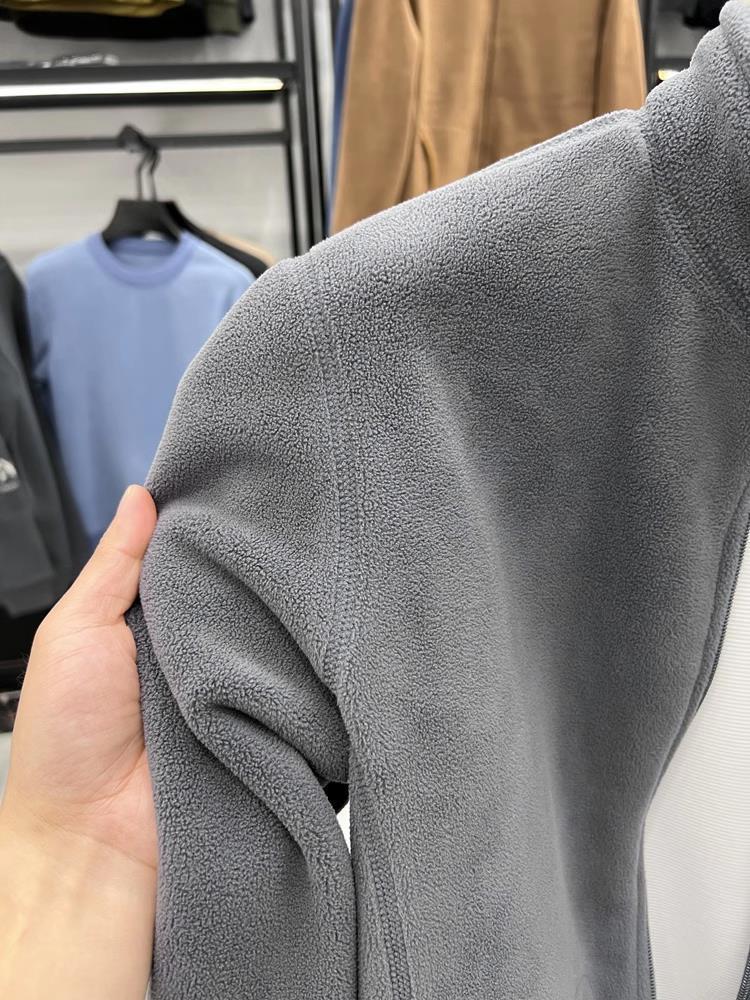 Męska Ciepła Kurtka Kardigan Tommy z Futerka z Kołnierzem Stojącym na Zamek