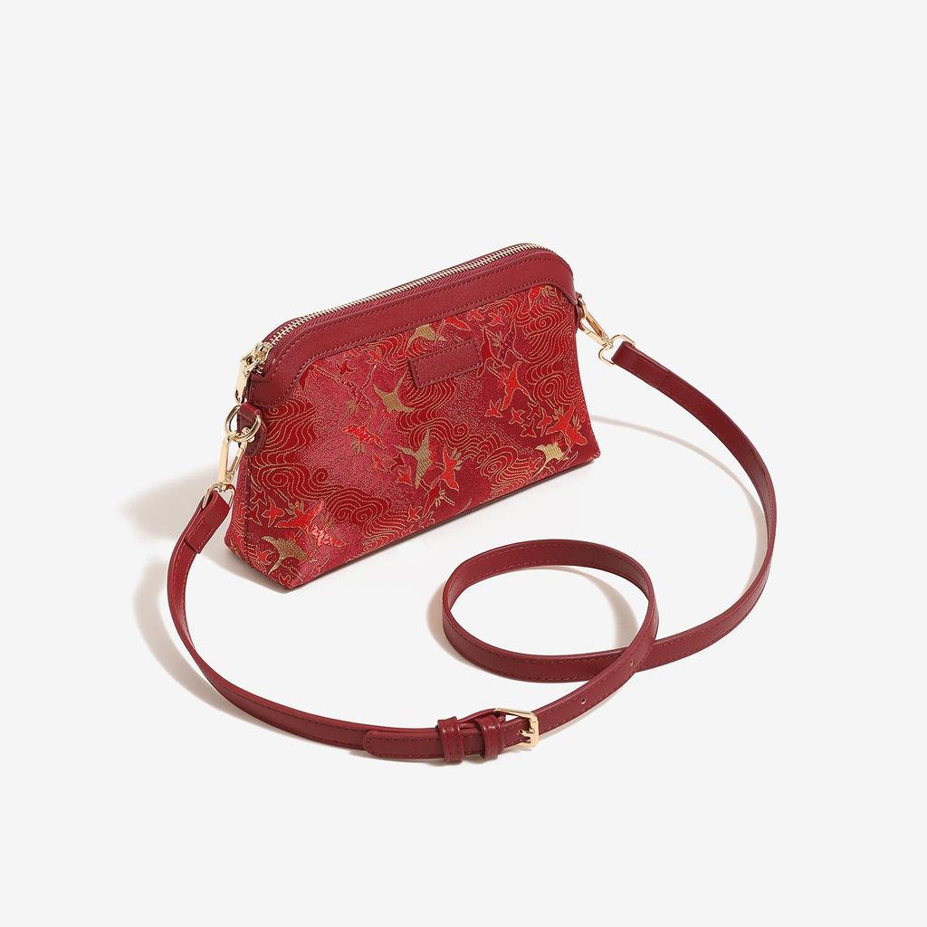 2026 New Style Red Bridal Wedding Crossbody Bag: Elegant Chinese Design for Ceremonies & Daily Use