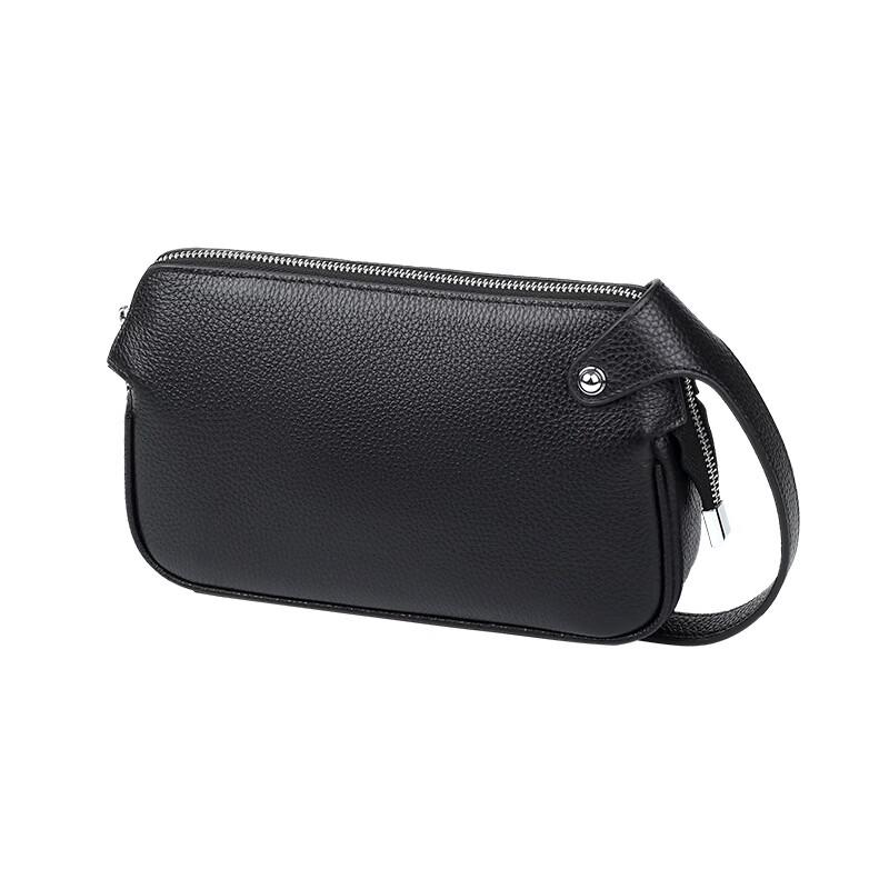 Schwarz Etienne Men s Genuine Leather Clutch Bag with Fingerprint Lock