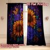 Set Of 2 Modern Flat Printing Curtains Without Rod Floral Sunflowers Roses Fashionable Curtainments During Women Is Day Curtain Made Polyester