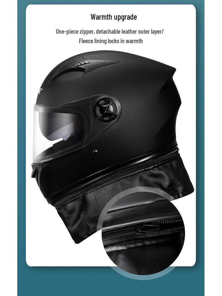 Men’s Anti-Fog Winter Motorcycle Helmet - Full Coverage, Warm, Electric Car Compatible