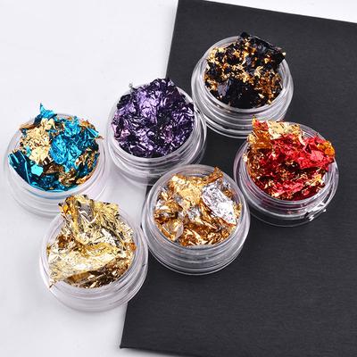 Nail Art Kolorowe Brokat Folie Aluminiowe Naklejki 3D Płatki UV Żel Polski Pełna Pokrywa Laser Paillette