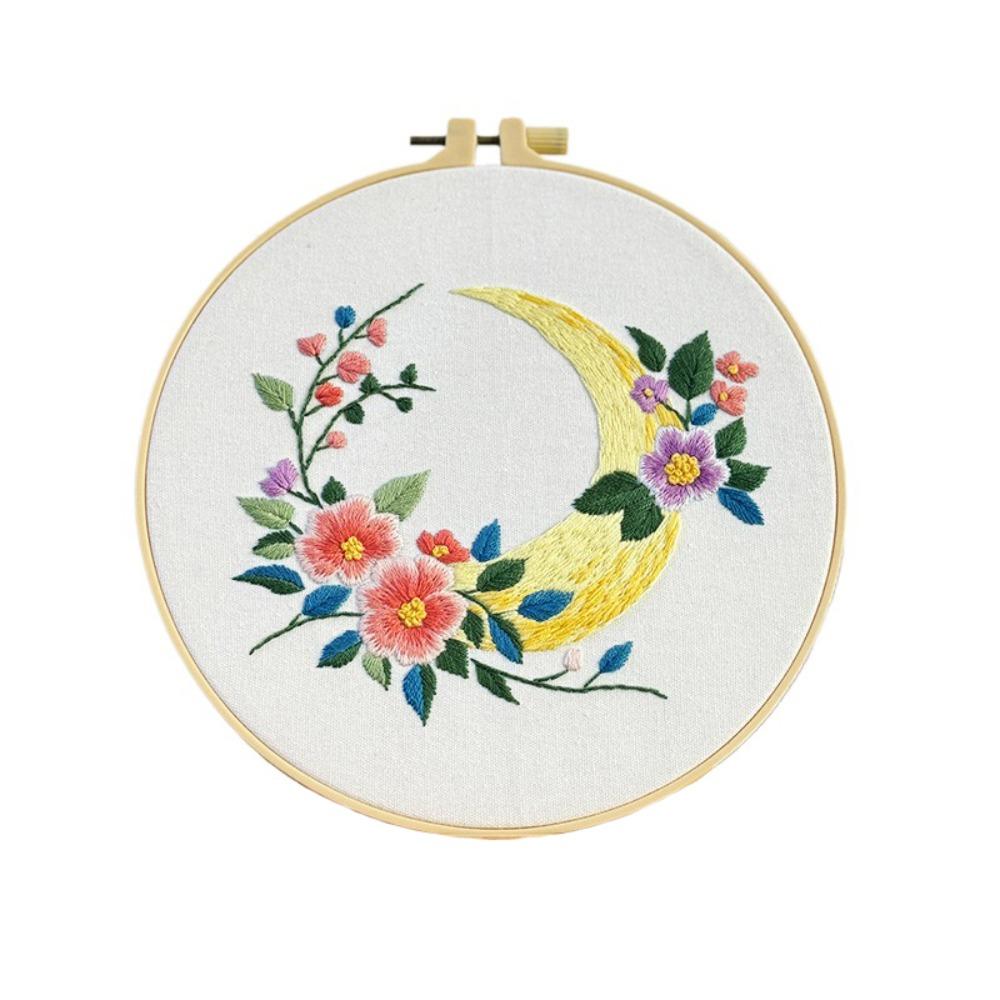 Floral Flower Embroidery Kit DIY Embroidery Set Home Decor Cross Stitch Set Beginner