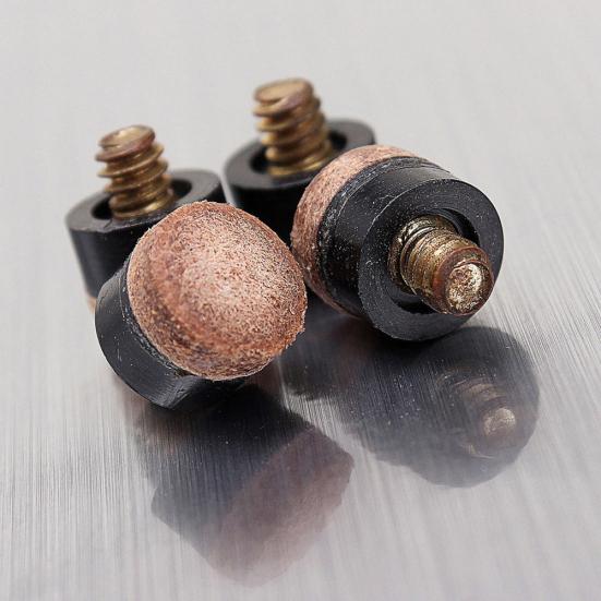 10pcs Replacement Pool Snooker Billiards 10mm Screw-on Table Cue Stick Tips