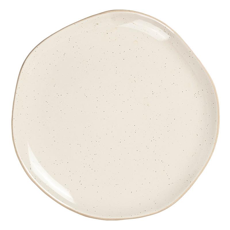 Special-Shaped Plate, Sesame Glaze Plate, Japanese Ceramic Plate, Large Plate, Design Sense, Dinner Plate, Household Vegetable Plate, Salad Plate.