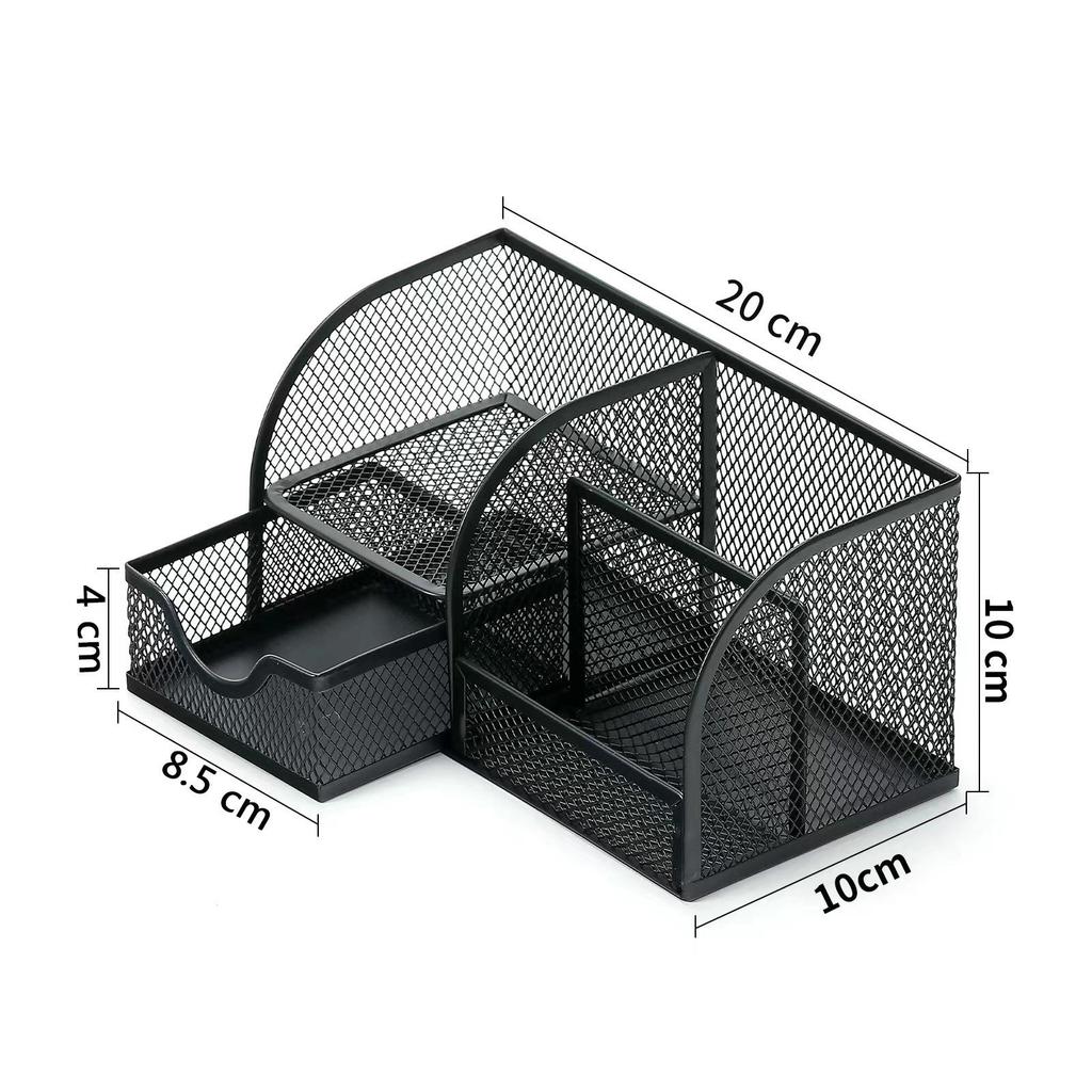 Multifunctional Creative Metal Pen Holder - Desktop Storage Box for Office Supplies