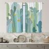 Set Of 2 Cartoon Cactus Printed Curtains Curtain Suitable Kitchen Bedroom Study Cafe Living Room Home Decor Made Polyester Area Window Treatment