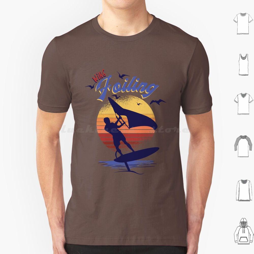 Wing Foiling Surfing Surfer Gift T Shirt Cotton Men Women DIY Print Wing Foiling Wing Foiling Surfing Surfer Idea Vintage Surf
