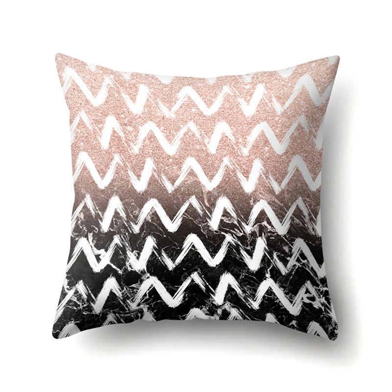 Polyester Pillow Case Automobile Decoration Home Printed Pillow Case Automobile Sofa Simple Waist Cushion Cover