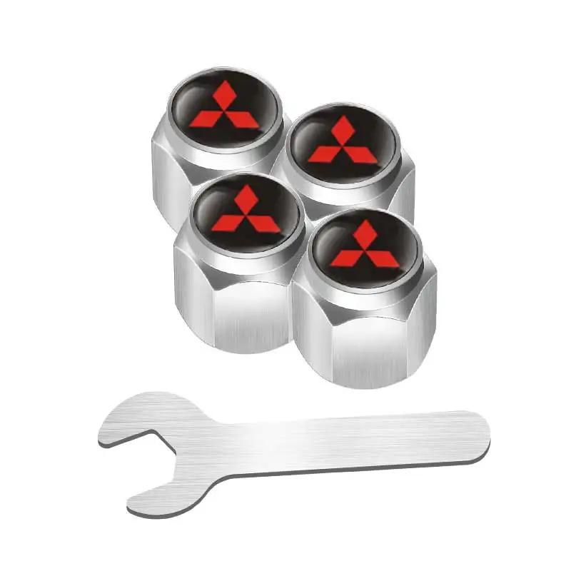 4pcs Alloy Car Tire Valve Caps Wheel Stem Air Covers for Mitsubishi Logo ASX Ralliart Outlander Lancer Pajero Eclipse Galant EVO
