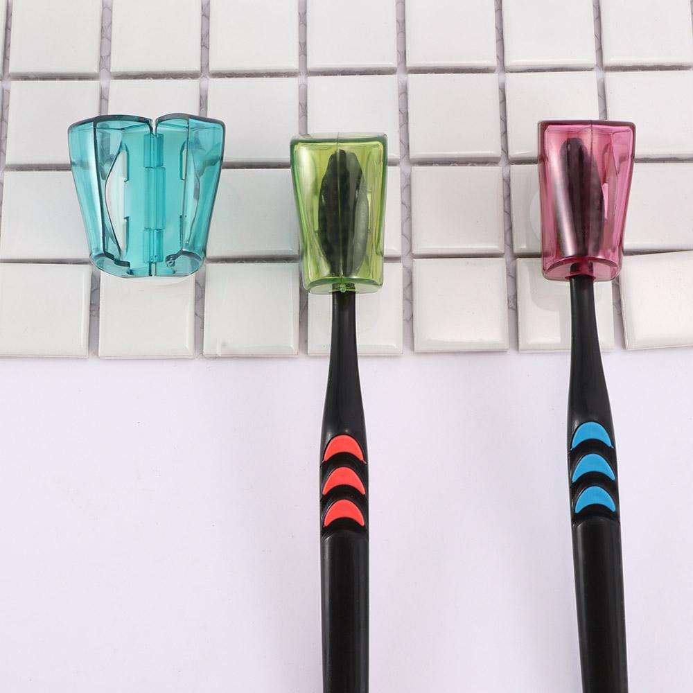 Home Dustproof Stand Wall Mount Toothbrush Holder Toothbrush Cover Bathroom Supplies Storage Rack