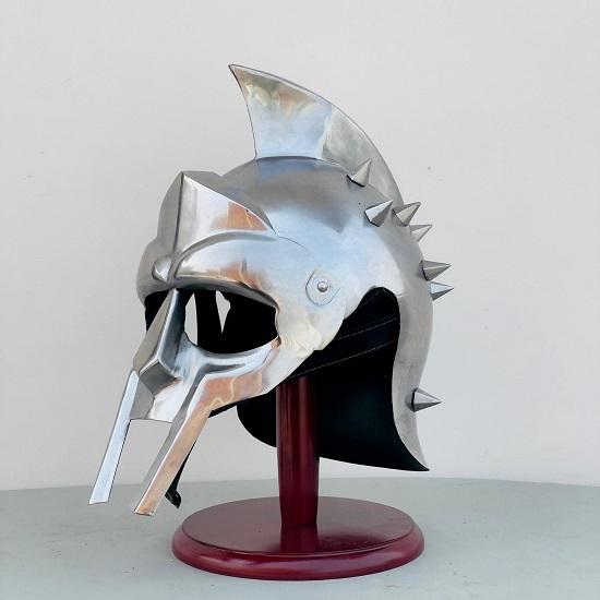 Gladiator Helmet-Knight Roman Soldier Maximus Helmet Larp Halloween Costume