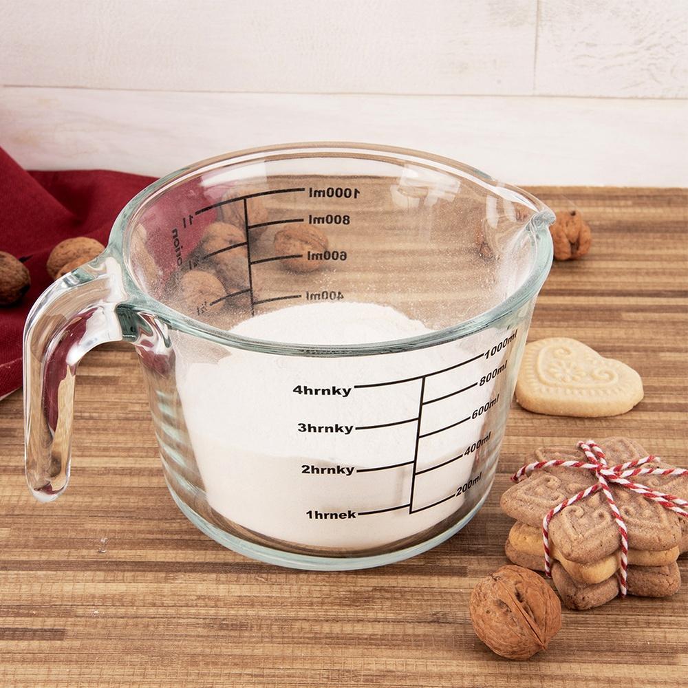 Miarka Kuchenna Szklana Duża Kubek Do Odmierzania Produktów Spożywczych 1L