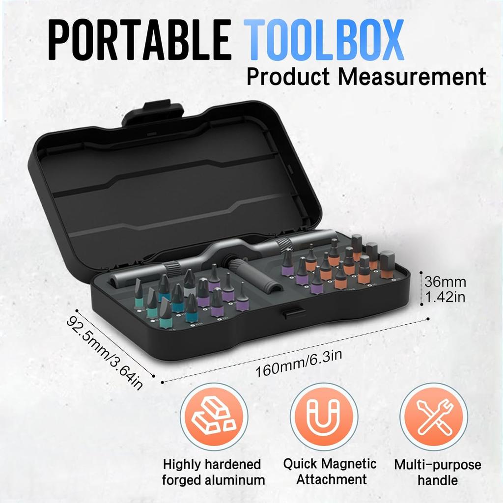 24 In 1 Multi Bit Magnetic Screwdriver Set Multifunctional Toolbox Household Wrench Screwdriver Tool Combination Kit