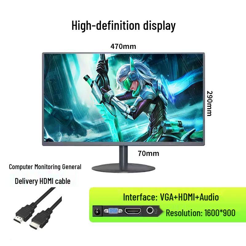 Ultra-thin HD LCD Desktop Monitor: 19, 20, 22, 24, 27-inch 4K Screen