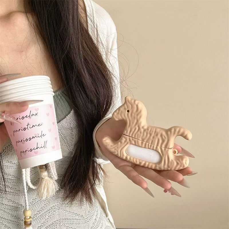 

Bluetooth Earbuds Case Clip Ear Clip Drop-Resistant Silicone Soft Case New Arrival Free Clip Headset Protective Case Fun Drop-Resistant Box for Women Huawei free clip Rocking Horse