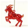 2D Acrylic Glitter Goat Pendant Creative Animal Christmas Ornament for Xmas Tree New Year Party Decoration