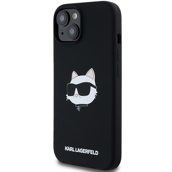 Karl Lagerfeld Klhmp15Sschpplk Iphone 15 / 14 / 13 6.1 Czarny/Black Hardcase Silicone Choupette Head Magsafe