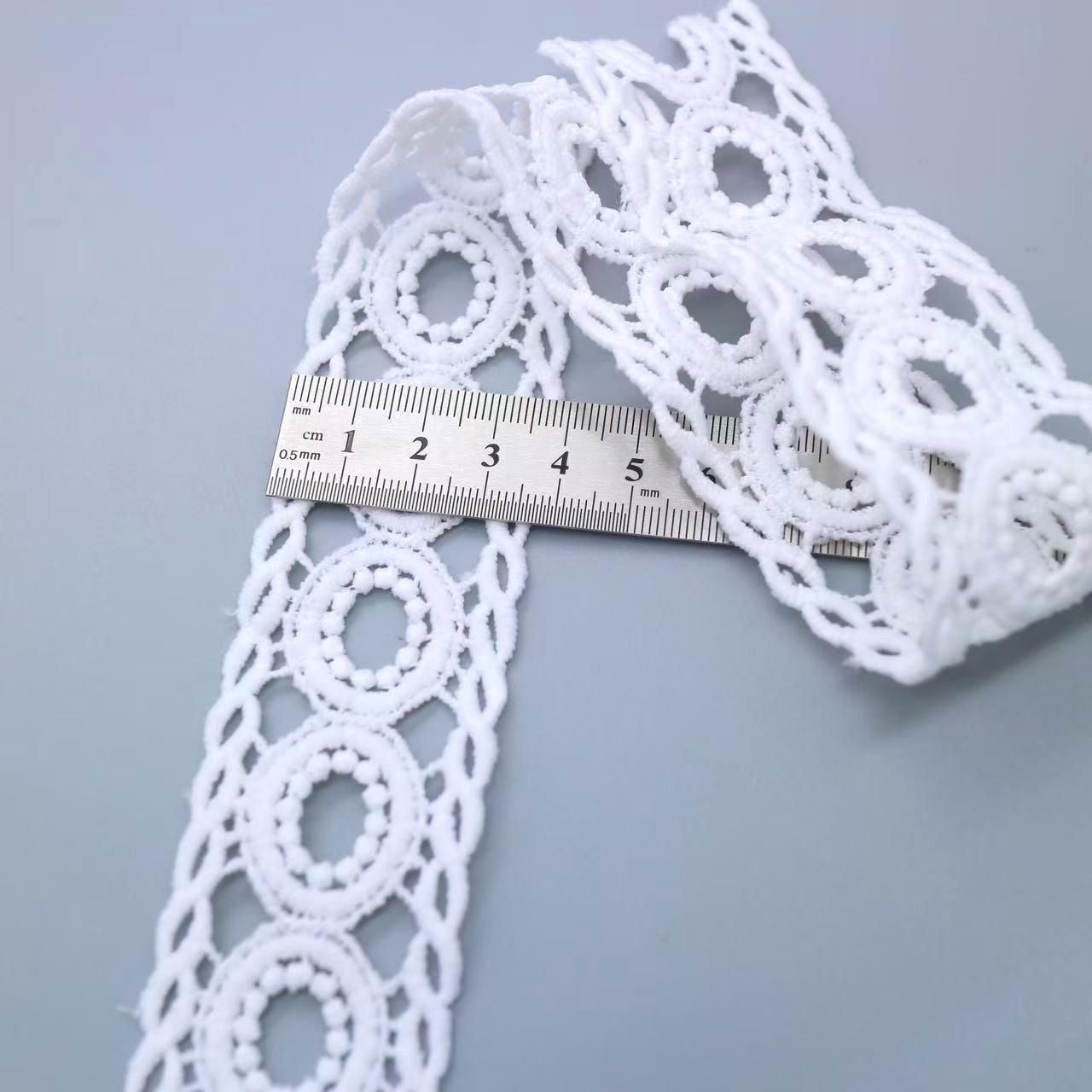 Bilateral Symmetrical Milk Silk Water-Soluble Lace, Circle Hollow Underwear Dress Lace Cheongsam Skirt Swing Handmade Accessories WM868
