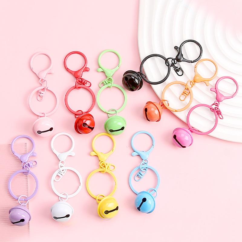 2024 New Sweet Candy Colored Bell Accessories Keyrings Colorful Metal Cute Keychain DIY Handmade Bag Car Key Decoration Gifts