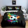 Fußball Splash Art Bettwäsche Bettbezug-Sets Bettbezüge Kissenbezüge Geschenke (1 * Bettbezug 2 * Kissenbezüge, ohne Bettdecke)