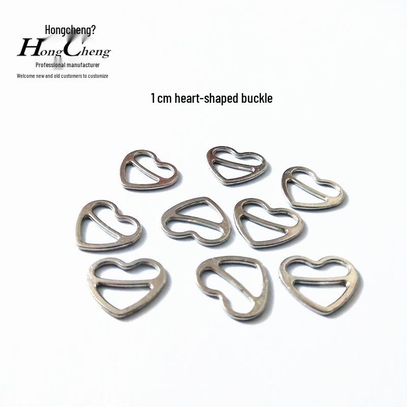 Heart-Shaped Alloy Buckle for Swimsuits, Lingerie, Shoes, and Clothing