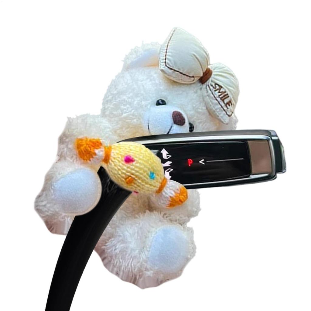 Car Plush Decoration, Wiper Shift Handle Decoration Doll | Creative Car Plush Bear Doll