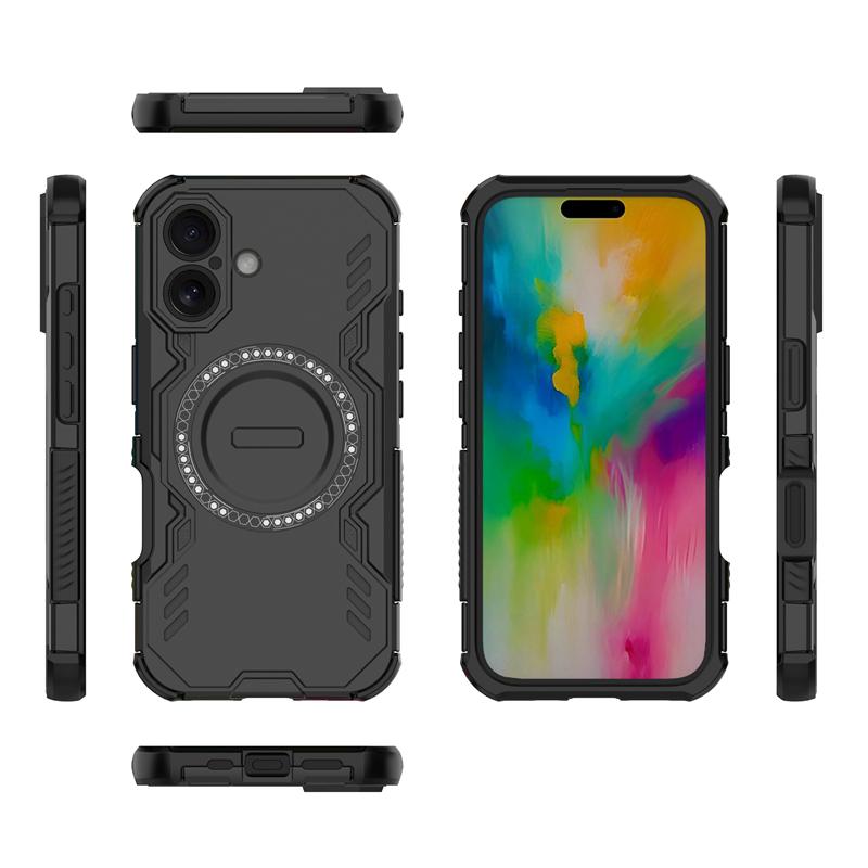 Pouzdro s tvrdým pancířem pro iPhone 16 Magnetická adsorpce Bezdrátové nabíjení Kryt pro iPhone 16 15 Pro Max 16e Pouzdro pro iPhone 16e Pouzdro