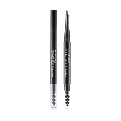New York Define & Blend Brow Pencil With Spoolie Natural Brown Long-lasting Natural Eyebrow Makeup 0.16 G