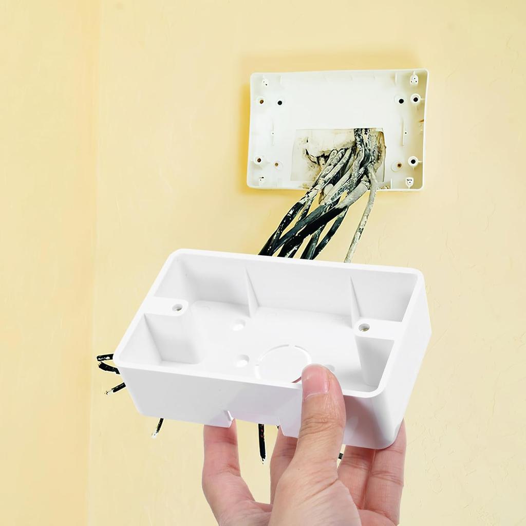 5pcs Outlet Junction Box, Wall Socket Boxes, 1 Gang Electrical Box, External Installation Box, Plastic Electrical Enclosure Box for Home