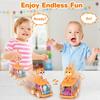 Baby Toy Press and Go Gear Car Toy for Toddlers 1 2 3 Years Old Light Up Toy Inertial Car Birthday Gifts for Kids Boys and Girls