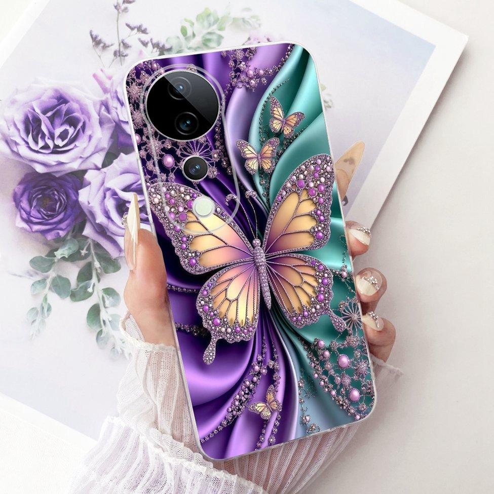 Casing For Vivo S19 Pro Clear Case Aesthetic Luxury Cute Fashion Flower Funny Painted Funda For Vivo S19Pro V2362A Cover