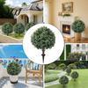 Space-saving Decorative Plant Artificial Topiary Ball 24 Inch Faux Boxwood/Pine Tree/Rose/Lavender Shrub with Ground Realistic Spike Fake Bushes