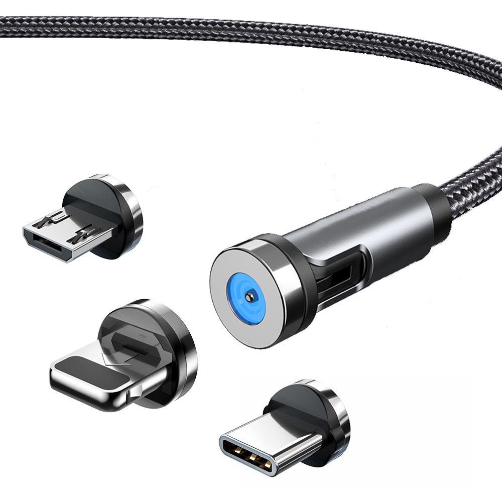 540° Rotating Magnetic Fast Charging Cable for Apple and Type-C Devices