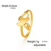 Cazador Bird Flowers Leaves Rings for Women Stainless Steel Jewelry Animal Open Finger Ring Birthday Anniversary Gift Wholesale